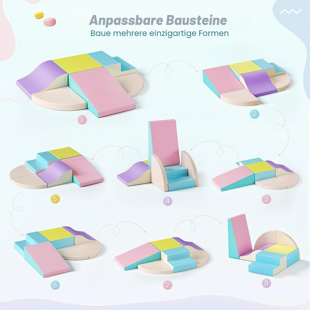 Klettersteine für Kleinkinder 6er Set Schaumstoff-Bausteine weiche Kletterblöcke für Kinder ab 1 Jah