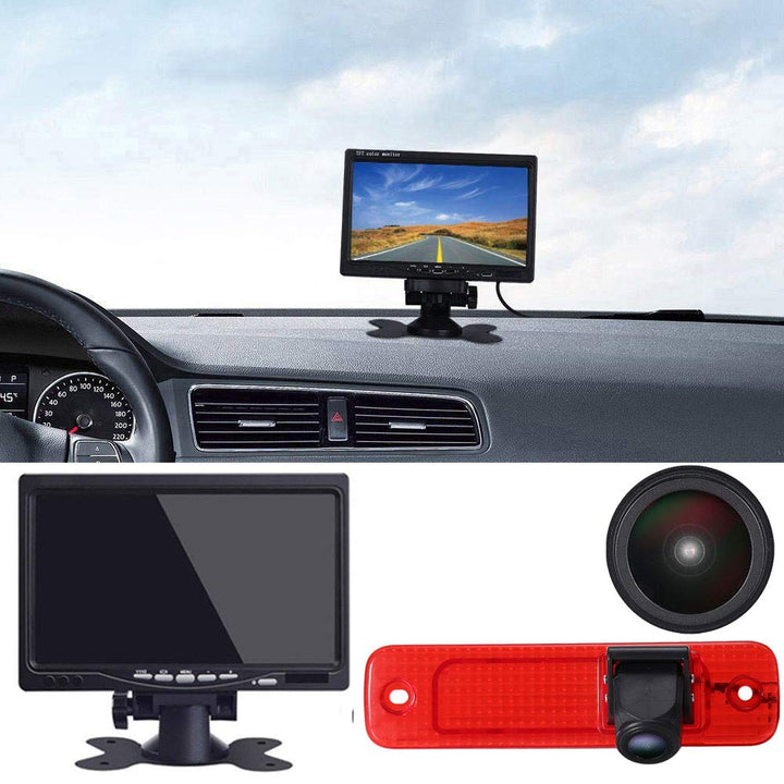 Rückfahrkamera Transporter Van + 7 Zoll TFT LCD Bildschirm Auto Monitor, Bremsleuchte Auto Dach Rück