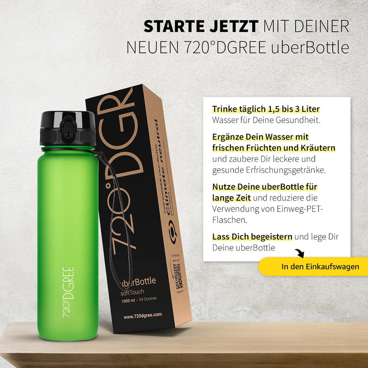 720°DGREE Trinkflasche “uberBottle“ +Sieb - 350ml, 500ml, 650ml, 1000ml, 1,5l, 2l - BPA-Frei - Wasse