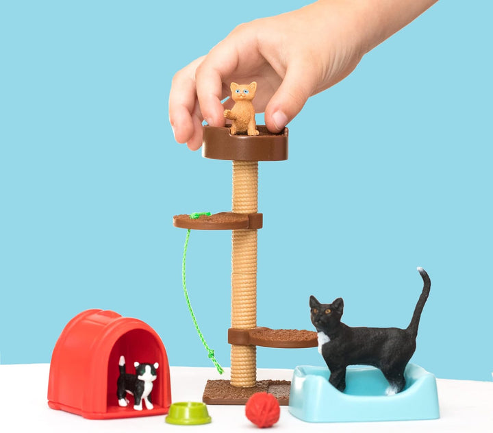 schleich 42501 Spielspass für niedliche Katzen, für Kinder ab 3+ Jahren, FARM WORLD - Spielset Singl