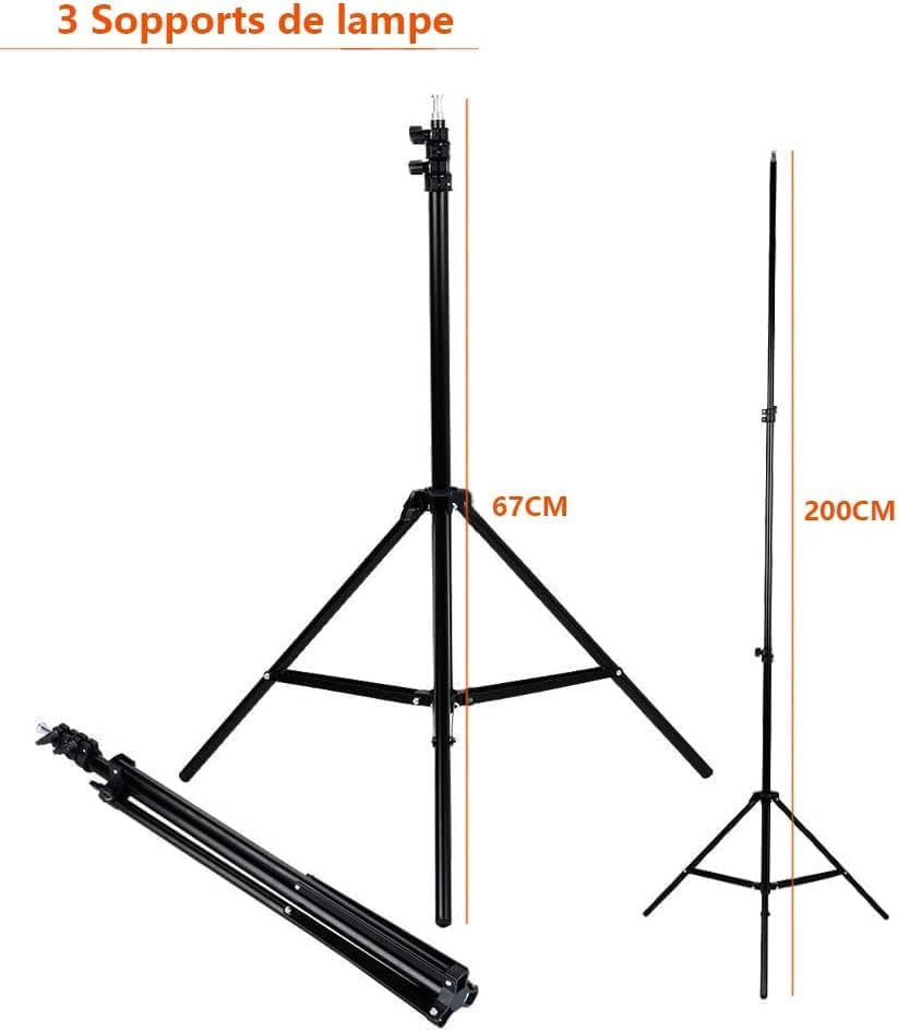 LEADZM Fotostudio-Set, Greenscreen-Set 2Mx3M mit 45W LED-Fotolampe, Reflektor und Fotoschirmen für P