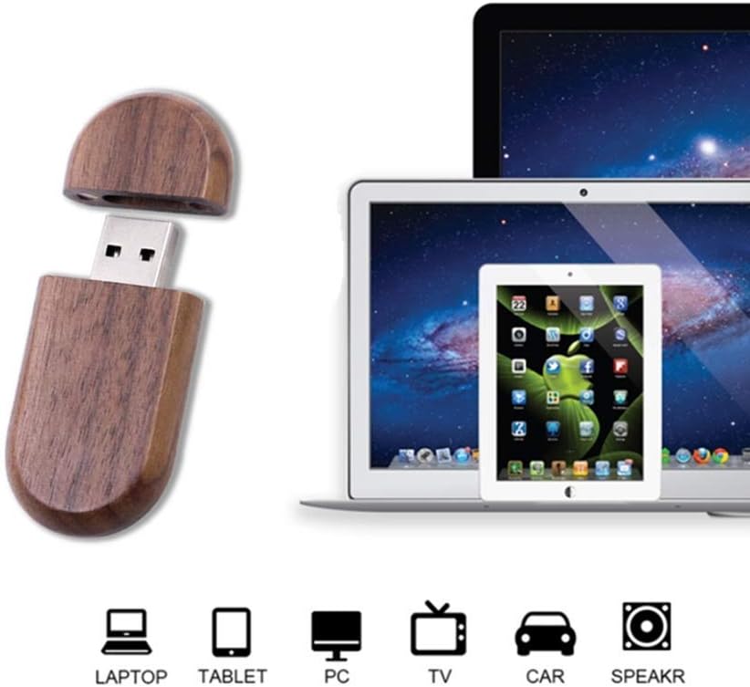 Anloter Wood Flash Drives 5 Pack Wooden USB Drive 16GB USB 2.0 Thumb Drive USB Flash Drive Wooden Me