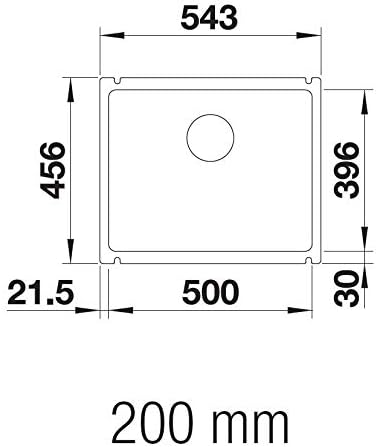 BLANCO SUBLINE 500-U | Keramik kristallweiss glänzend | Einbauart: Unterbau | für 60 cm breite Unter