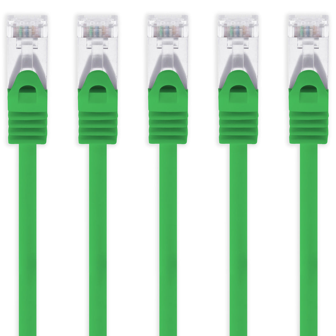 1aTTack.de 5m - grün - 5 Stück Cat7 Netzwerkkabel SFTP Patchkabel Lankabel Rohkabel 10GB/s - 500 Mhz