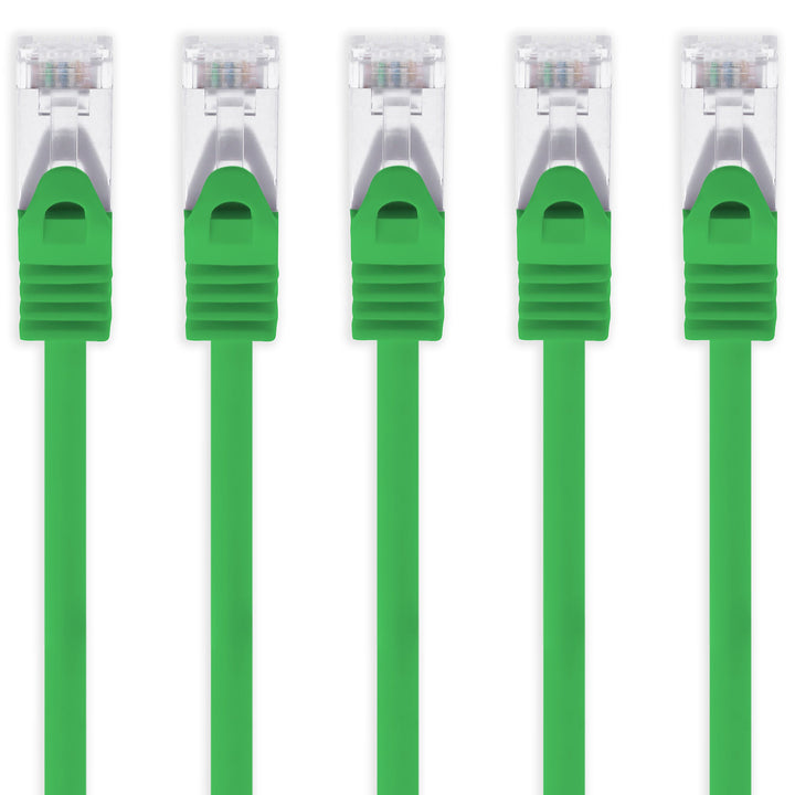 1aTTack.de 5m - grün - 5 Stück Cat7 Netzwerkkabel SFTP Patchkabel Lankabel Rohkabel 10GB/s - 500 Mhz