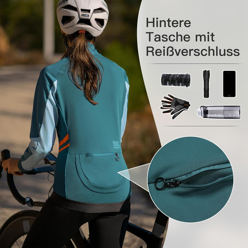 Santic Fahrradjacke Damen Winter Thermo Jacken Winddichte Laufjacke Leichte Atmungsaktiv Langarm Ref