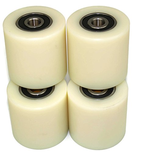 (50-50-10) 4 x 50 mm Durchmesser gefräste Nylon-Rollen hergestellt in der EU (50 mm breit - 10 mm La
