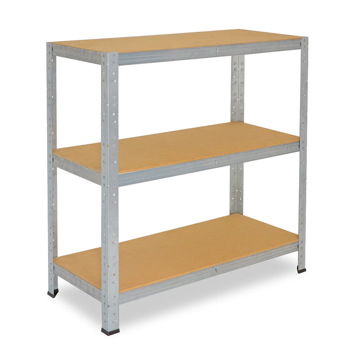 shelfplaza® 90x100x30cm HOME Schwerlastregal verzinkt/Metallregal mit 3 Böden/Kellerregal Metall, Ga