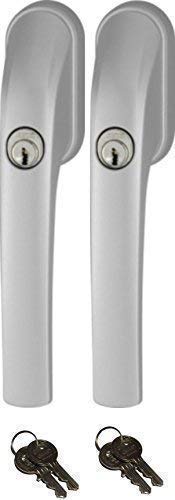 Abus FG300 abschliessbarer Fenstergriff, Silber, im Set 2 Stück alle gleichschliessend mit insgesamt