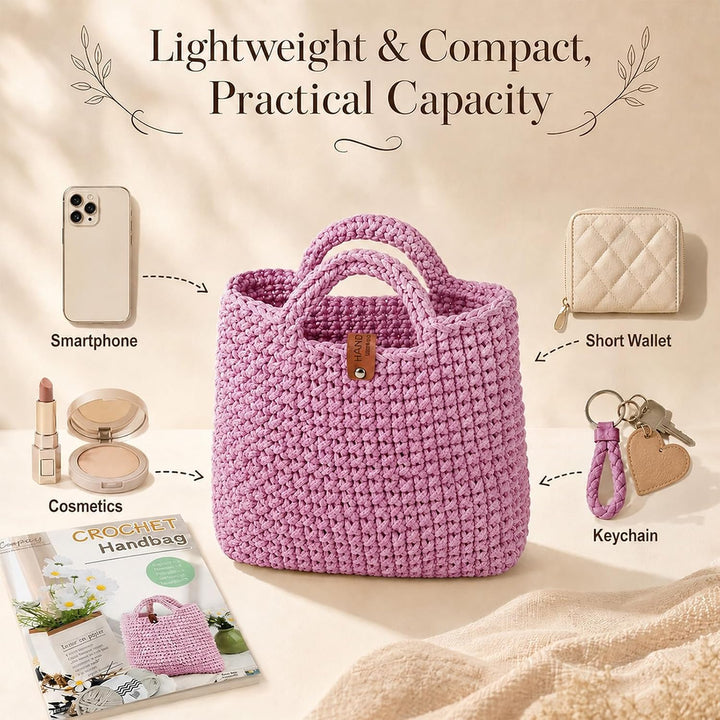 Jinfanshurich Häkelset für Anfänger Tasche, DIY Häkelset mit Häkelnadel &amp; Anleitung, Wolle zum Häkel