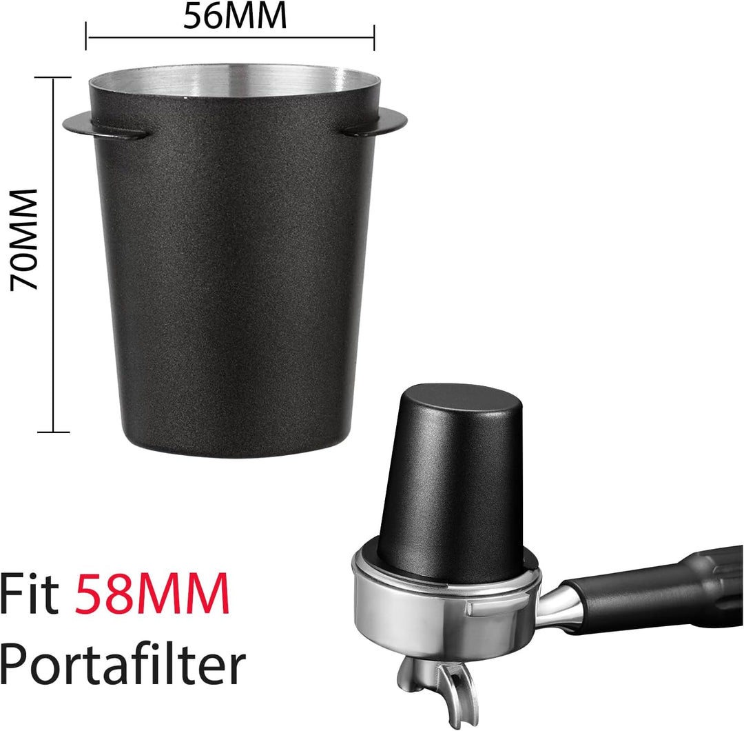 58mm Dosierbecher, Barista Zubehör Coffee Dosing Cup Edelstahl, Schwarz Siebträger Zubehör Kaffee Do