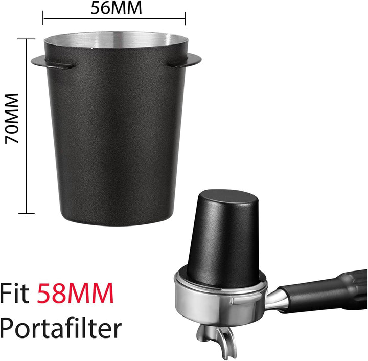 58mm Dosierbecher, Barista Zubehör Coffee Dosing Cup Edelstahl, Schwarz Siebträger Zubehör Kaffee Do