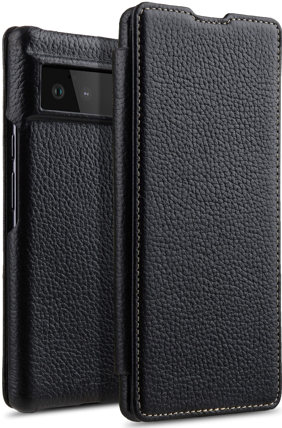 STILGUT Book Case kompatibel mit Google Pixel 6 Hülle aus Leder zum Klappen, Klapphülle, Handyhülle,