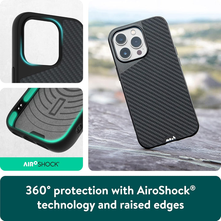 Mous - Hülle für iPhone 14 Pro Max - Carbonfaser - Limitless 5.0 - Handyhülle iPhone 14 Pro Max MagS