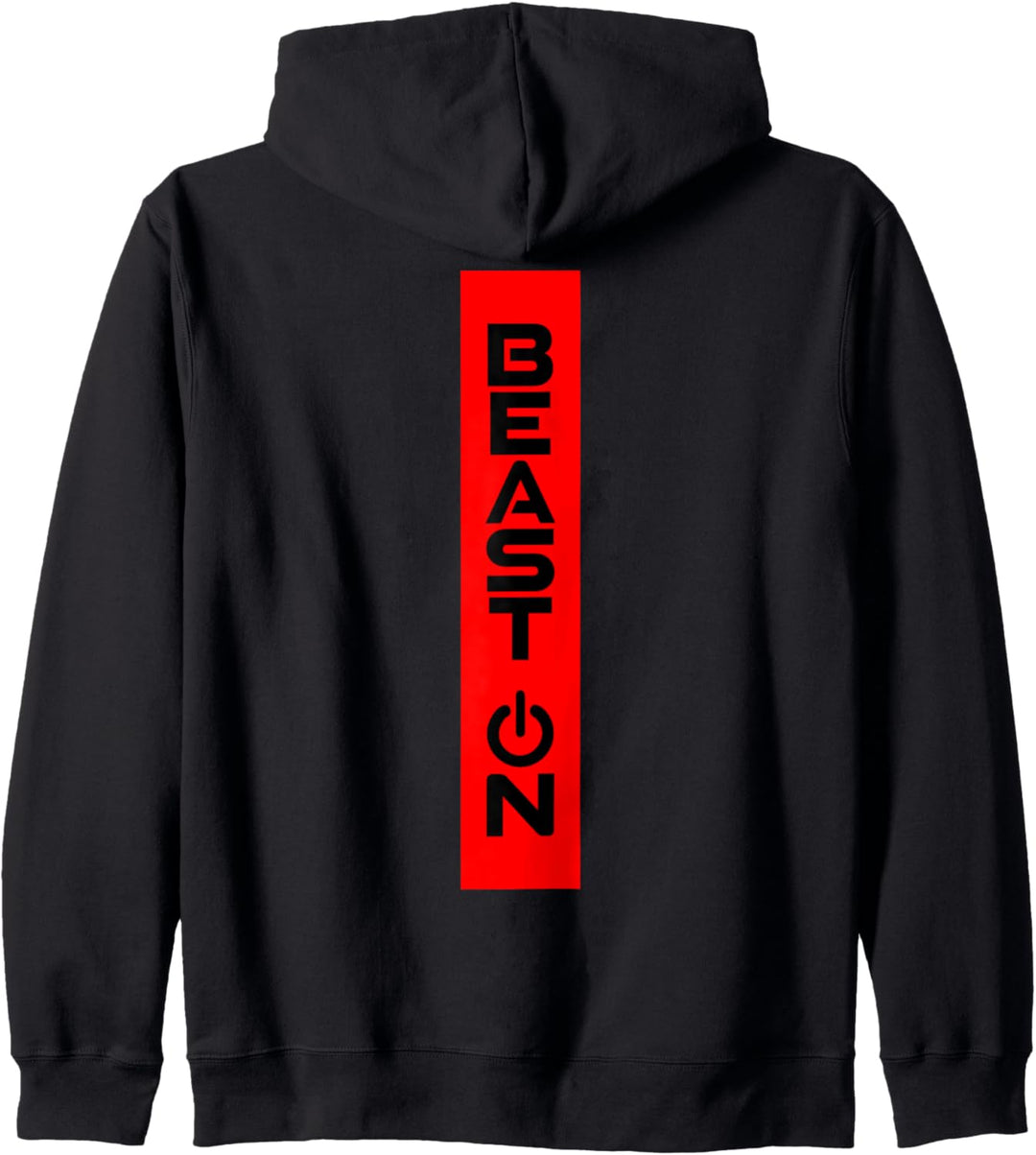 Beast ON Rücken Motiv rote Farbe Fitness Gym Motivation Kapuzenjacke