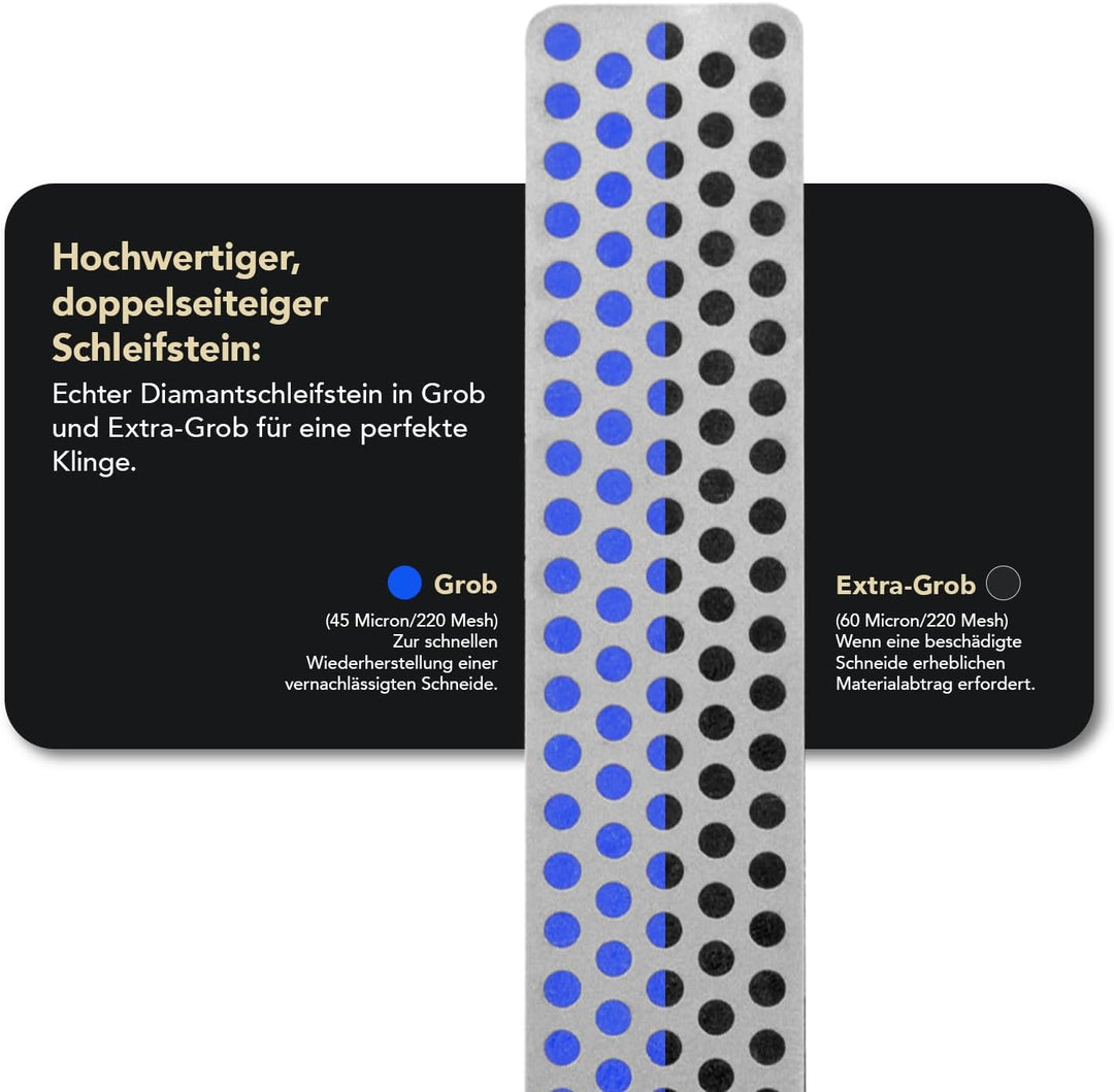 DMT DiaFold Diamantschärfer - doppelseitig - schwarz/extragrob - blau/grob - mit Wasser oder trocken