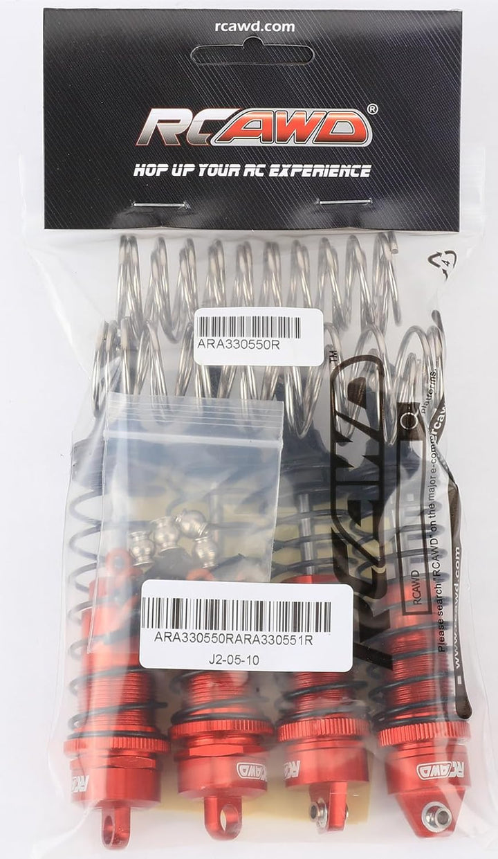 RCAWD rc Stossdämpfer set für 1/10 ARRMA 3S & Mega550 Senton Granit Big Rock Typhon Teil (rot), 4 St