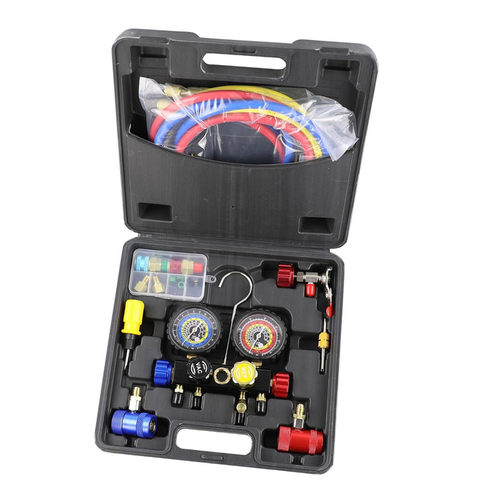 R1234yf R134a Krümmer-Messgerät-Set, 4 Ventilverteiler, kompatibel mit R1234yf R134A Kältemitteln mi