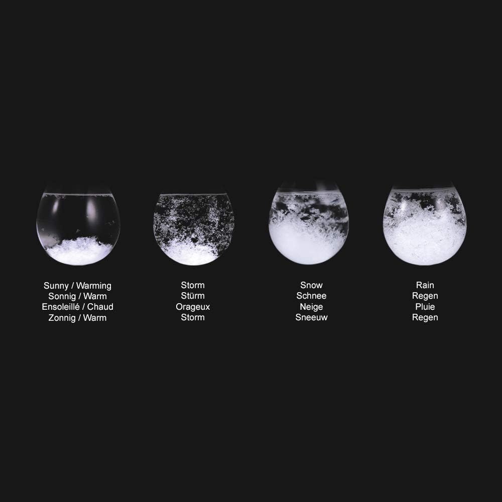 MikaMax - Storm Glass Globe - Wettervorhersage Globus - Wetterglas - Barometer - 19 x 15 x 10 cm - O