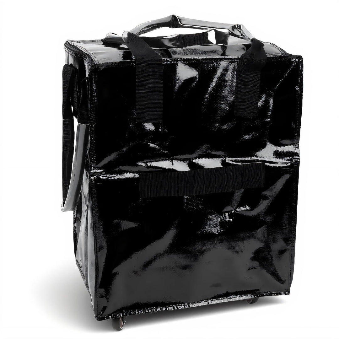 Jectse Einkaufstrolley mit Rollen, Faltbare Einkaufstasche (BLACK) Schwarz, Schwarz