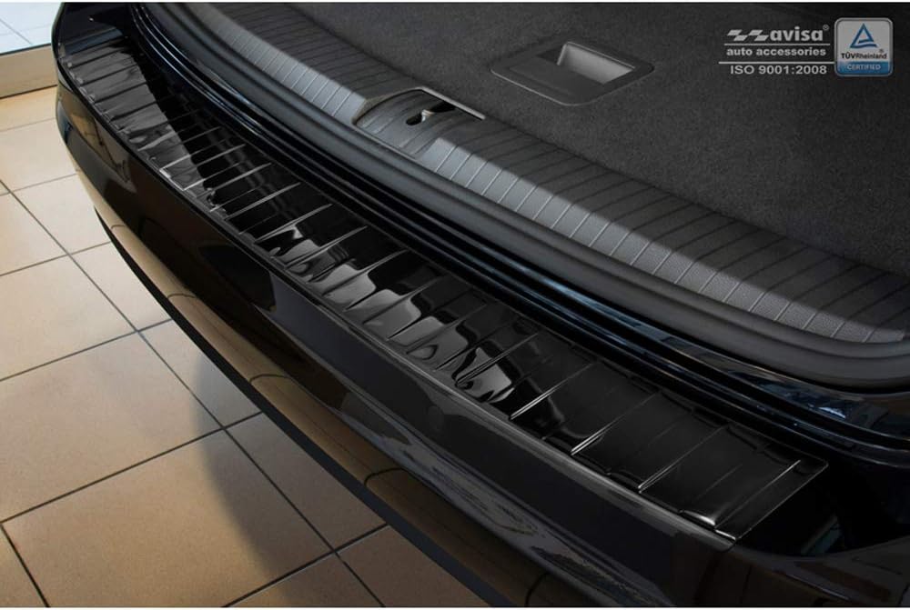 Spiegelschwarz Edelstahl Heckstossstangenschutz kompatibel mit Volkswagen Touran III 2015- inkl. R-L