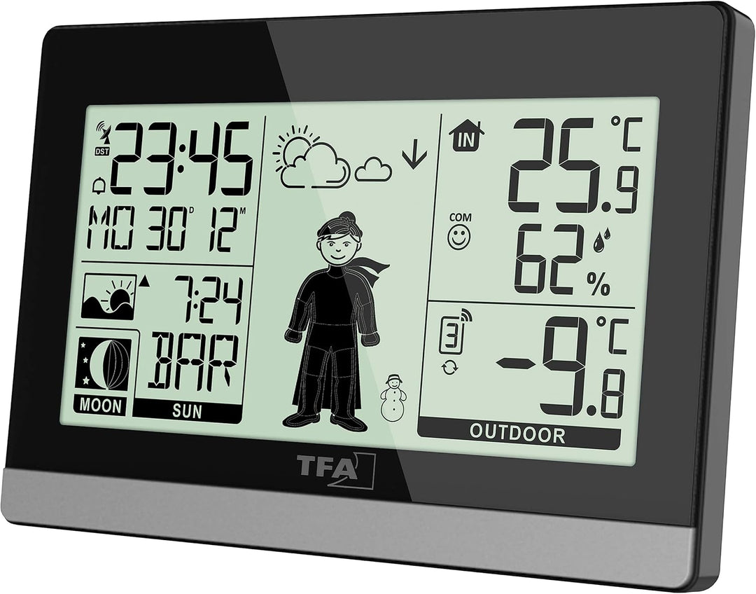 TFA Dostmann Funk-Wetterstation Weather Boy, 35.1159.01, Aussen-/Innentemperatur, Wettervorhersage,