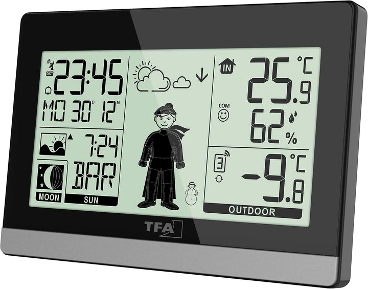 TFA Dostmann Funk-Wetterstation Weather Boy, 35.1159.01, Aussen-/Innentemperatur, Wettervorhersage,