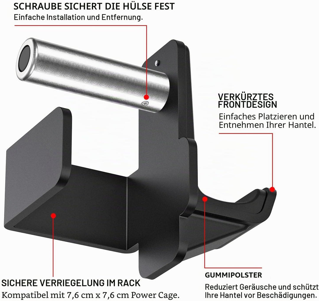 Kipika J-Haken für Power Rack – Unterseite verstärkte Stahlhaken mit Gummiauflage – 2 Stück C: für 3