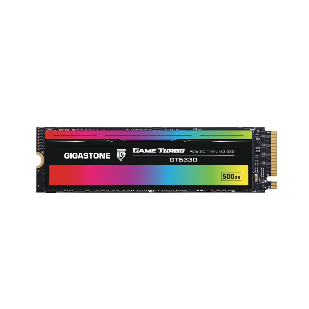Gigastone SSD 500GB NVMe Gen3 Gaming M.2 2280 PCIe 3.0x4 Internes Solid State Laufwerk Festplatte Sp