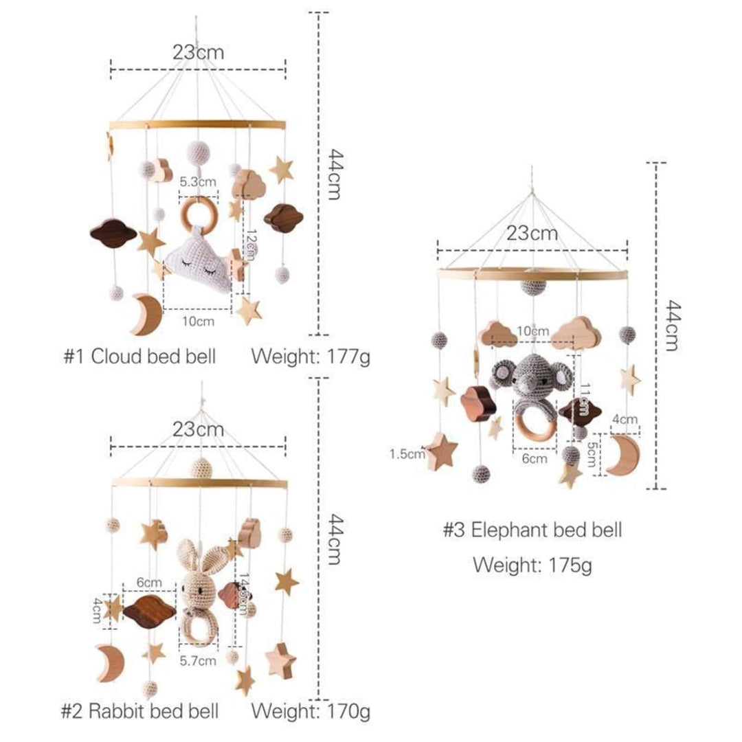 Mobile Baby Windspiele, Windspiel Rassel Babybett Mobile, Mobile Halterung Bettglocke Anhänger Babyb