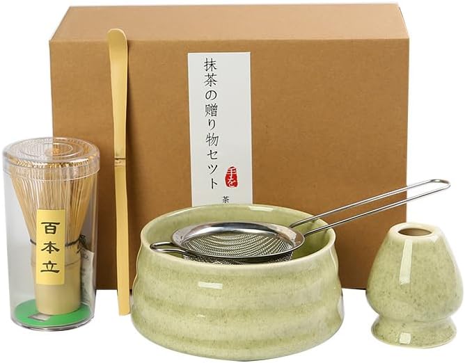 Matcha Set - Matcha Tea Set 5 Piece Matcha Besen Set - Matcha Set für Einsteiger - Stylisches Matcha