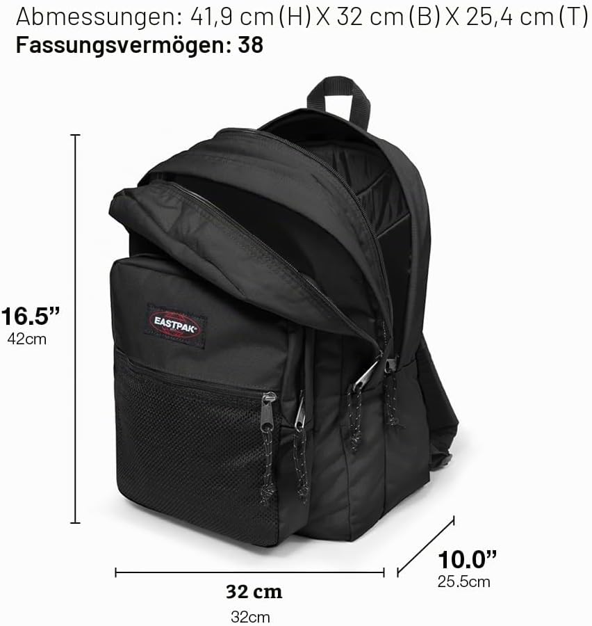 Eastpak Pinnacle Rucksack, 38 L - Black Denim (Grau), Black Denim