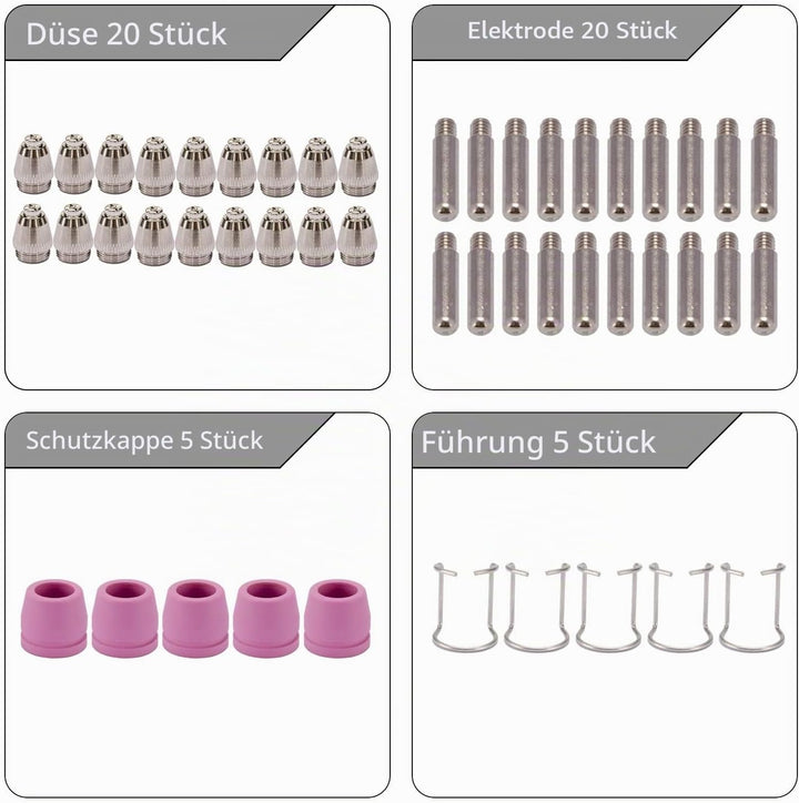 SG-55 AG-60 WSD-60 Plasmaschneider, Schneidbrenner, Düsen, Verbrauchsmaterialien-Set, 50 Stück 1.2MM