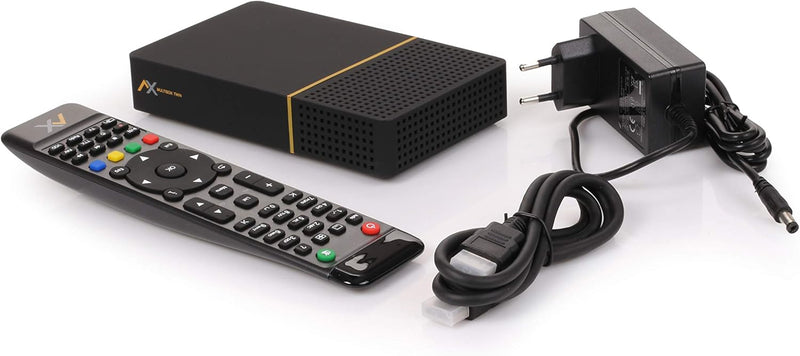 AX Multibox Twin 4K UHD E2 Linux Twin Sat-Receiver mit PVR Aufnahmefunktion, DVB-S2 Tuner, HDTV, 216