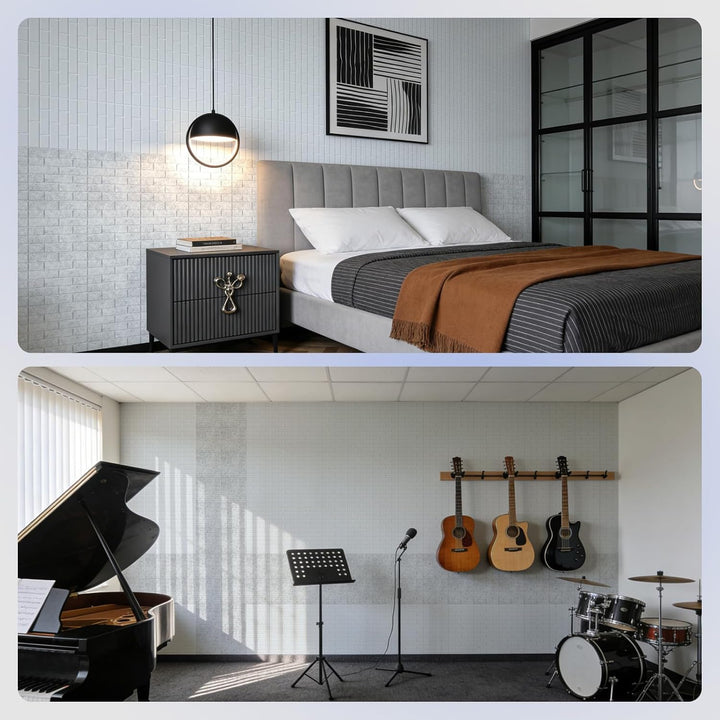 Vieshful Selbstklebende Akustikpaneele für Homeoffice, Musikzimmer, Schlafzimmer &amp; Wohnzimmer – 10 S