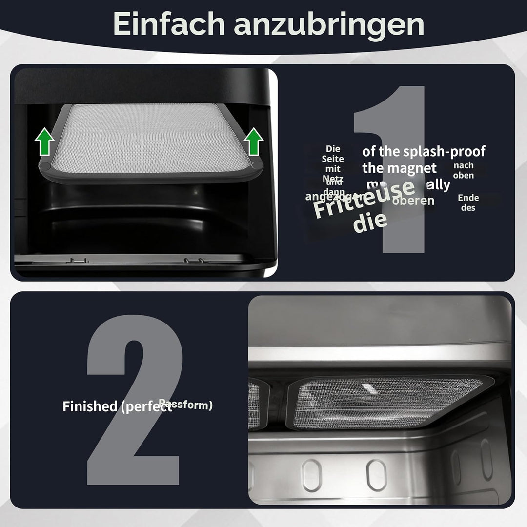 2 Stück Magnetischer Edelstahl Spritzschutz für Cosori Airfryer 8,5L Dual Blaze TwinFry 10L, Spritzs