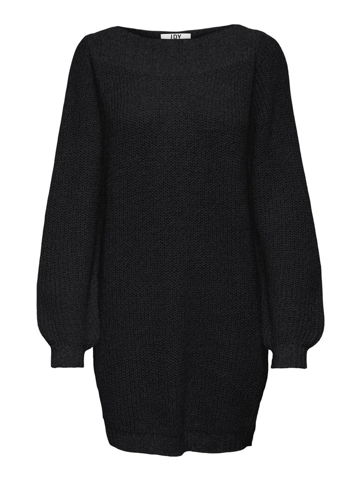 JdY Damen Jdywhitney Megan L/S Boat Dress KNT Noos Kleid M Schwarz, M Schwarz