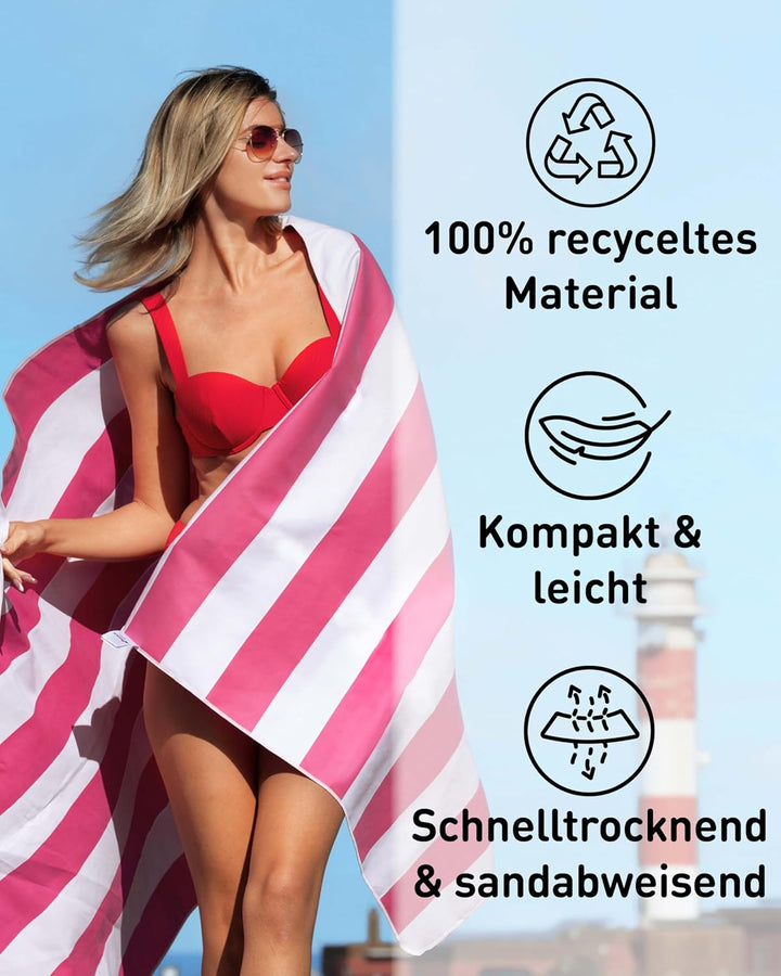 Fit-Flip Strandtuch XXL aus Mikrofaser - leicht und schnelltrocknend - 100% recyceltes Strandhandtuc