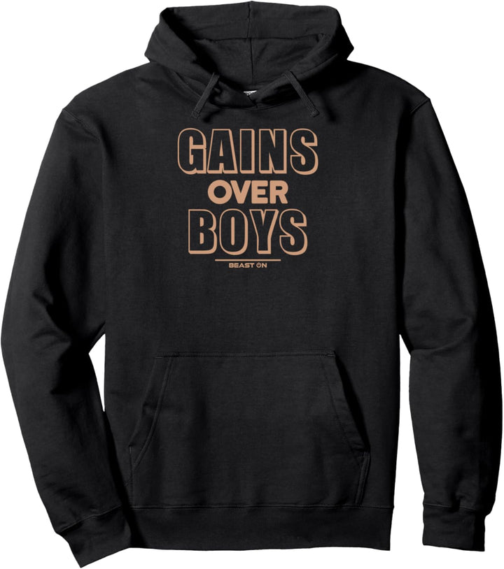 Gains over Boys Bodybuilding Workout Gym Fitness Training Pullover Hoodie