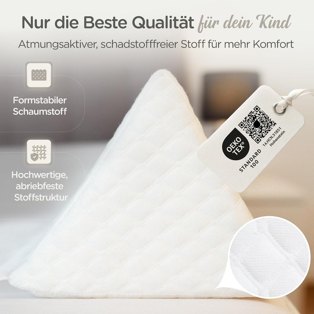 LUNOVA® Rausfallschutz Bett Reise Kinder &amp; Baby - Boxspringbett mobil | Mit Gurt &amp; Reisetasche · zus
