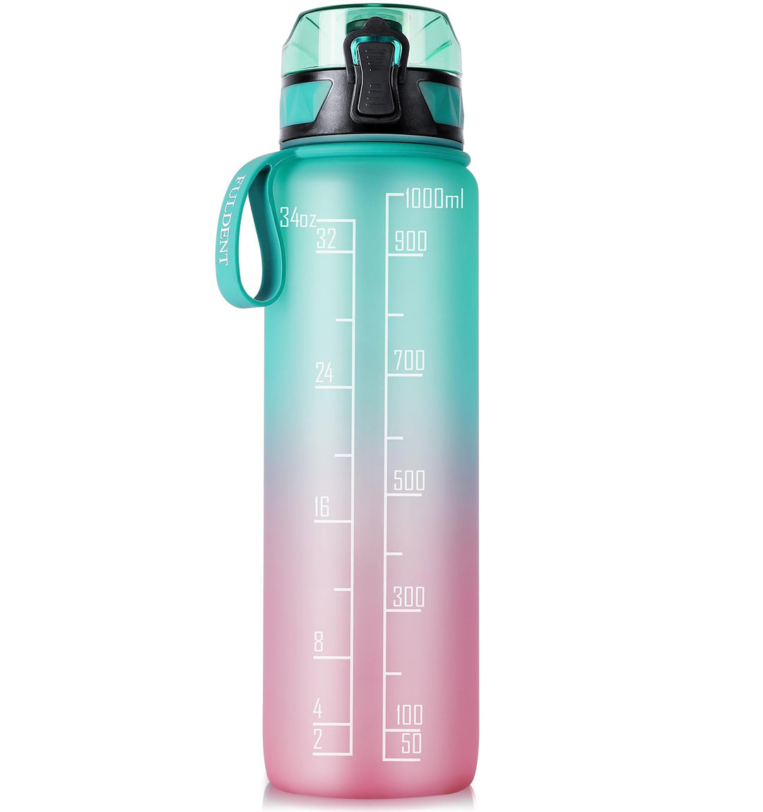Trinkflasche 1L Sport Wasserflasche [BPA Frei] Trinkflasche mit rutschfest Gummi Grip Geeignet für D