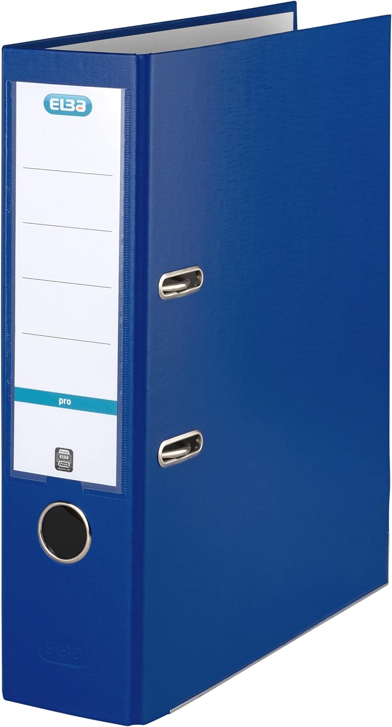 Elba Ordner A4, Smart Pro, 8 cm breit, Kunststoff aussen, hellblau, 10 Stück ozeanblau A4, breit, oz