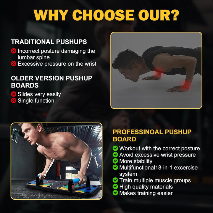 Push Up Board, Multifunktionale Liegestützbrett, Tragbar Liegestütze Brett, Faltbar, Fitnessgeräte f
