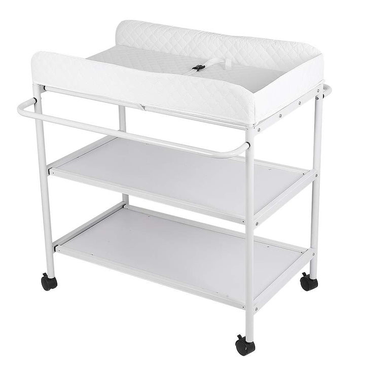 Baby Wickelkommode mit 2 Einlegeböden, mit Sicherheitsgurt (weiss) (Weiss) 84 x 72 x 90 cm, (Weiss)