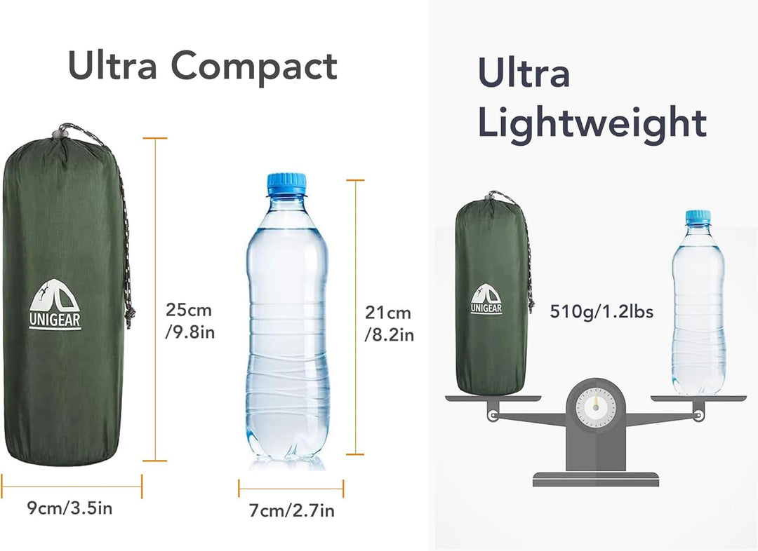 Unigear 500g ultraleichte Isomatte Camping Kleines Packmass, Aufblasbare Luftmatratze Schlafmatte Ca