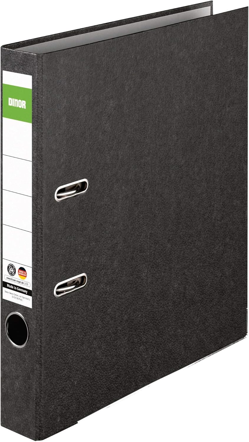 Original DINOR Ordner-Wolkenmarmor-Recycling - Made in Germany. 10er Pack 5 cm breit DIN A4 schwarz