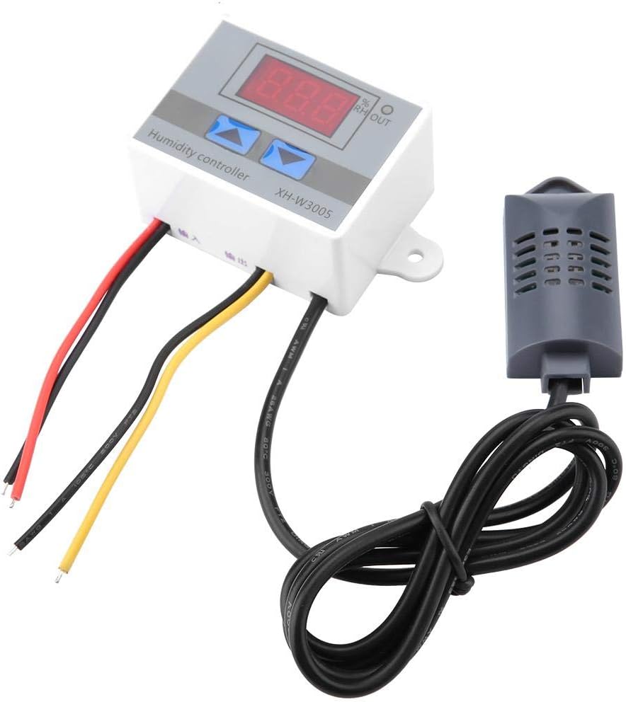Vikye Digitaler Feuchtigkeitsregler, XH-W3005 Digitaler Hygrometerschalter Feuchtigkeitssensor 0~99%
