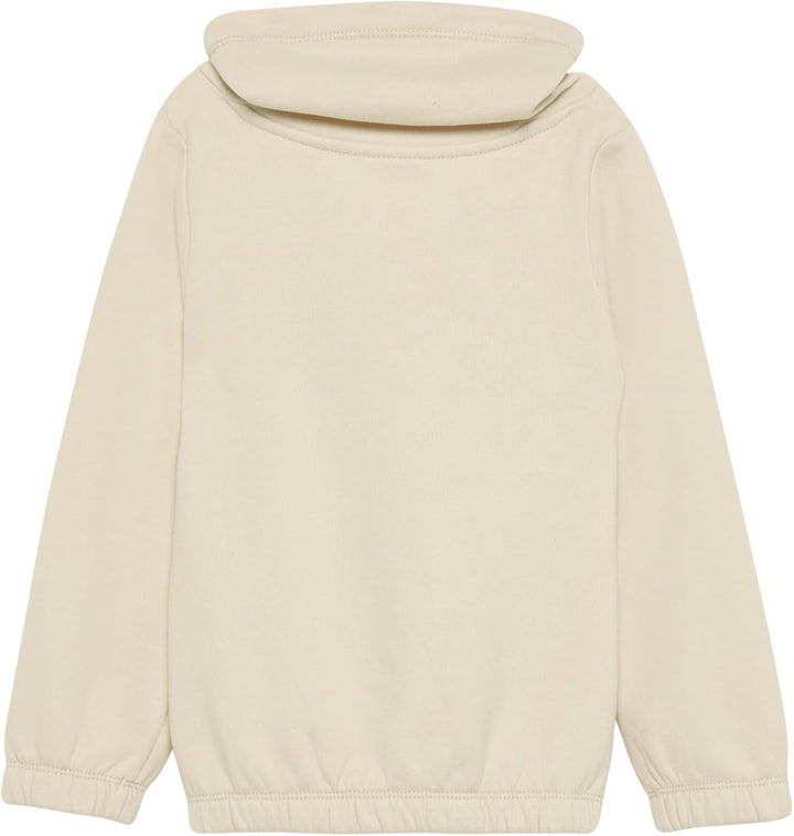 s.Oliver Wärmendes Sweatshirt mit Schalkragen und Glitzer-Artwork, Helles Sand