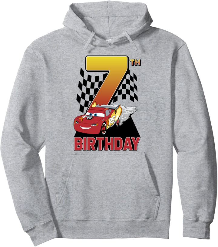 Disney Pixar Cars Lightning McQueen 7th Birthday Peel Out Pullover Hoodie
