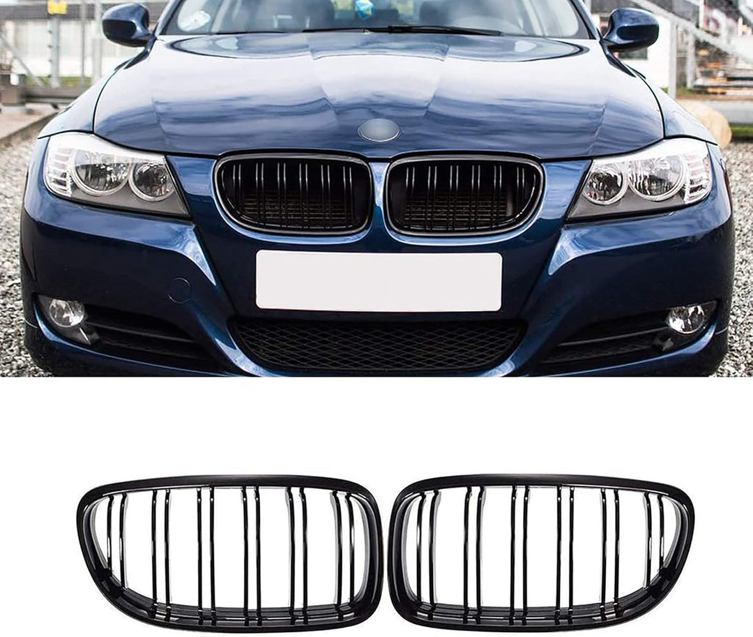 YIUBCZOQI E90 E91 Kühlergrille passend für BMW 3er E90 E91 LCI Bj Nieren Schwarz grill vorne 2009-20